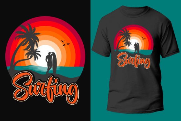 Catch the Wave: Designing with a Surfing T-shirt Vector Graphic