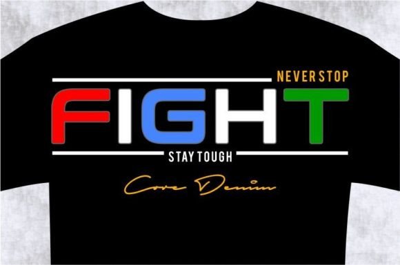 FIGHT T-shirt Design Graphic: Bold SVG & Typography Assets