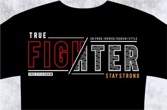 FIGHTER T-shirt Design Graphic, Svg: Bold Typography for Impact