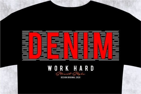 Modern DENIM T-shirt Design Graphic: SVG Typography for Branding